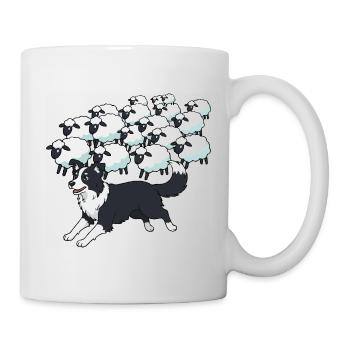 Border Collie und Clouds Sheep - Tasse - Weiß - Rechts