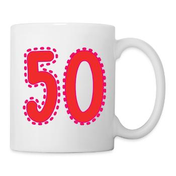 50. 50 JAHRE. 50-JÄHRIGES JUBILÄUM. 50-JÄHRIGES JUBILÄUM. - Tasse - Weiß - Rechts