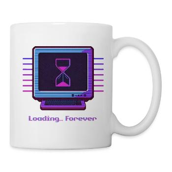 Forever Loading Retro PC Neon Design - Tasse - Weiß - Rechts