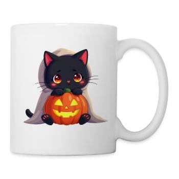 Halloween Cat with Halloween Pumpkin - Mug - white - Right