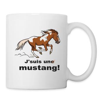 Cheval sauvage d'Amerique (pour textiles clairs) - Mug blanc - blanc - Droite