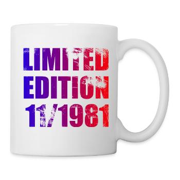 44. Geburtstag Limited Edition 11/1981 - Tasse - Weiß - Rechts