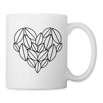 Cœur de feuilles | Déclaration d’amour pour la nature - Mug blanc - blanc - Droite