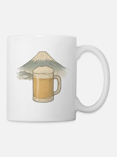 Bier am Berggipfel - Tasse - Weiß