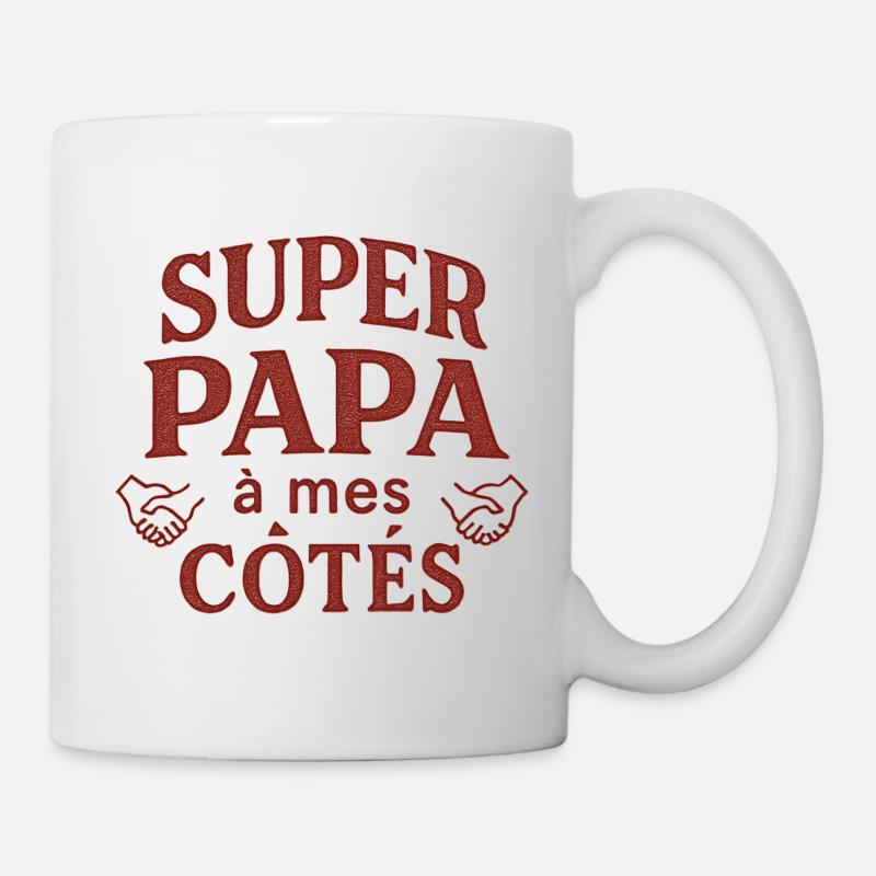 Super Papa à mes côtés - Fête des Pères - Mug blanc - blanc