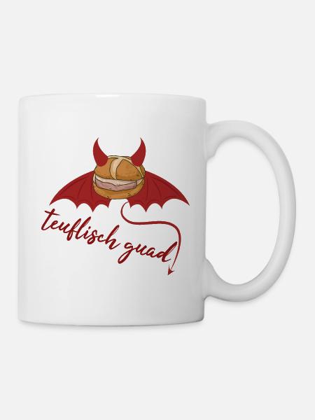 Le design bavarois Leberkäs diablement cool - Mug blanc - blanc