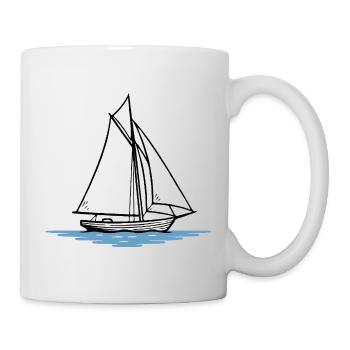 Minimalist Sailboat Silhouette - Mug - white - Right
