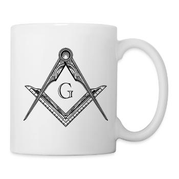 Freimaurer Symbol Winkel & Zirkel Freimaurerei - Tasse - Weiß - Rechts