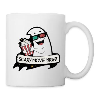 Night Horror Popcorn Cartoon - Mug - white - Right