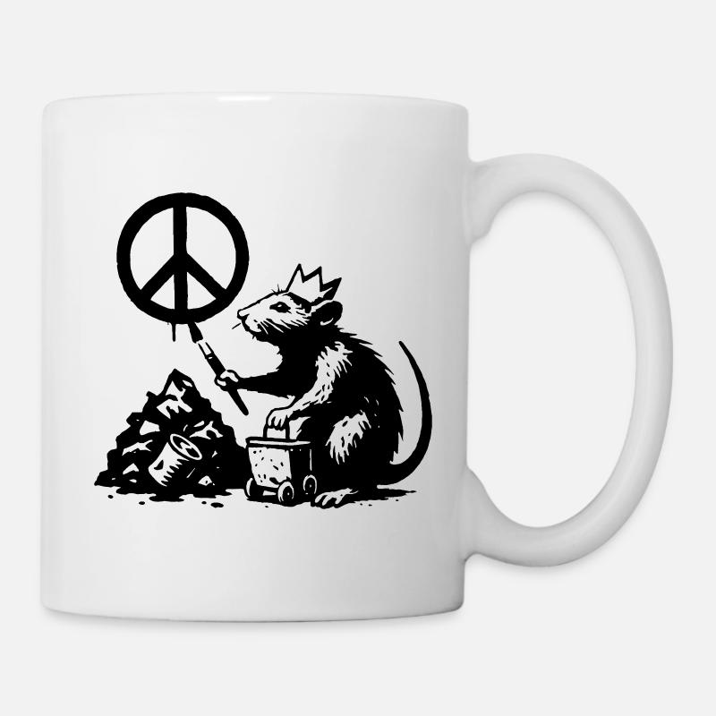 Ratte fordert Frieden - Tasse - Weiß