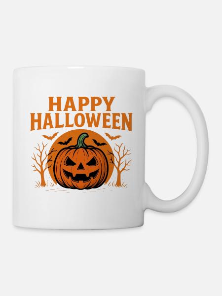 Happy Halloween pumpkin print - Mug - white