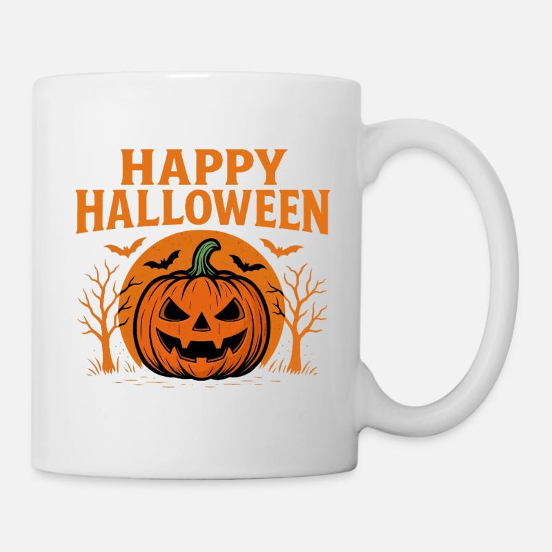 Happy Halloween pumpkin print - Mug - white