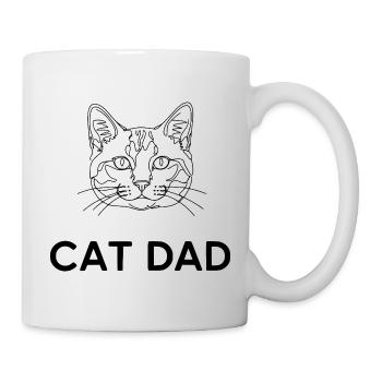 Cat Dad Minimalist Cat Line Art Gift - Mug - white - Right