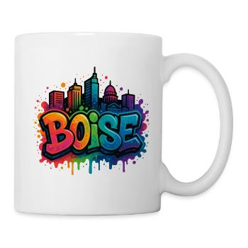 Boise Graffiti Skyline - Tasse - Weiß - Rechts