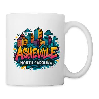 Asheville Skyline North Carolina - Mug - white - Right