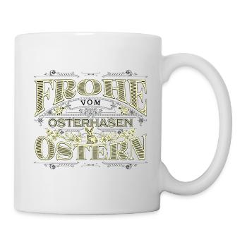 Frohe Ostern vom Osterhasen - Tasse - Weiß - Rechts
