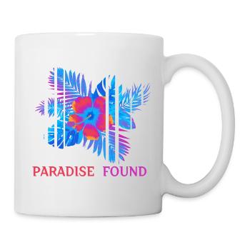 Hibiskus Neon Paradies gefunden - Tasse - Weiß - Rechts