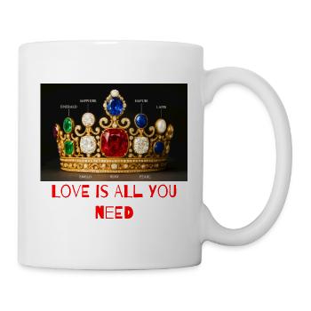 Couronne de pierres précieuses colorées - Mug blanc - blanc - Droite