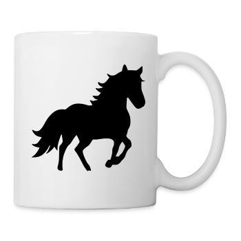 Horses Silhouettes T-shirt Gift Rider - Mug - white - Right