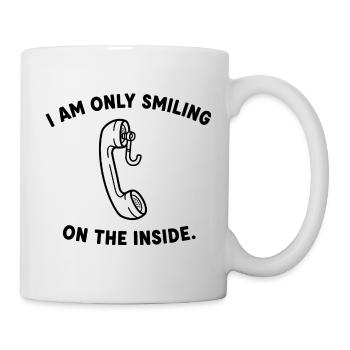 Inside Smile Phone Line Art - Mug - white - Right