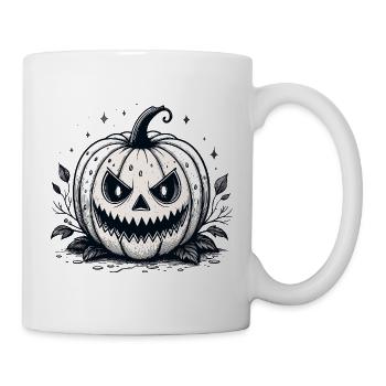Retro-Monochromer Kürbis - Tasse - Weiß - Rechts