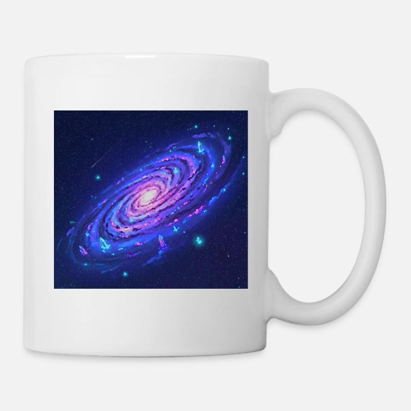 Neon Galaxy Spiral Crystals - Mug - white