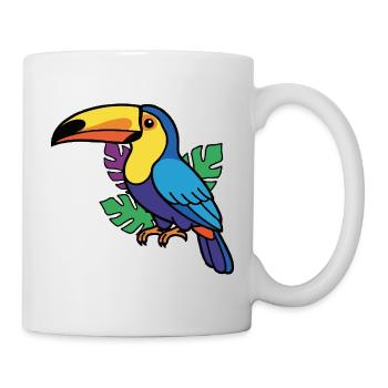 Bunter tropischer Tukan - Tasse - Weiß - Rechts