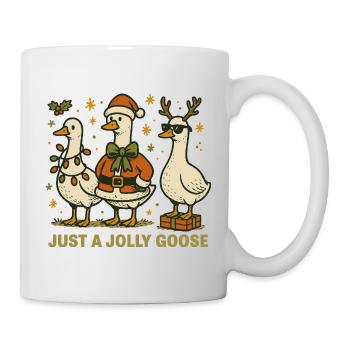 Weihnachten nur eine lustige Gans Lustig - Tasse - Weiß - Rechts