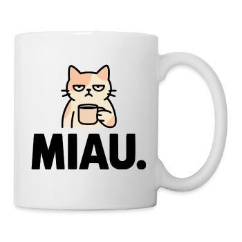Miaou matin, grogne - Mug blanc - blanc - Droite
