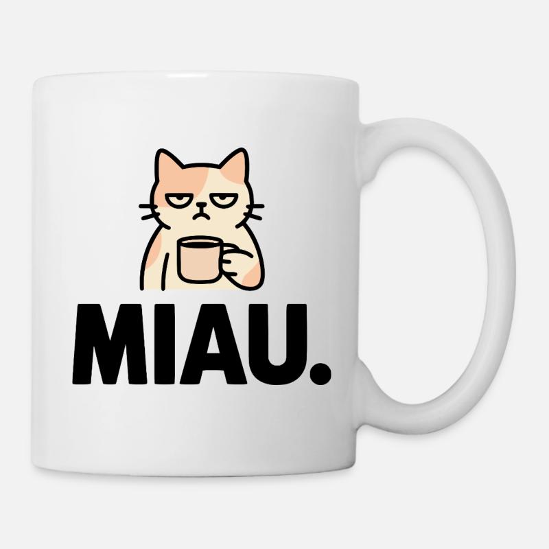 Miau Morgenmuffel - Tasse - Weiß