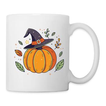 Citrouille Chapeau Sorcier Halloween - Mug blanc - blanc - Droite