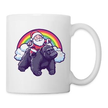 Gorilla Weihnachtsmann Weihnachten - Tasse - Weiß - Rechts