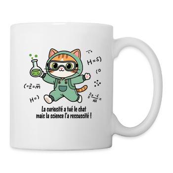 Die Neugier hat die Katze getötet, die Wissenschaft... - Tasse - Weiß - Rechts