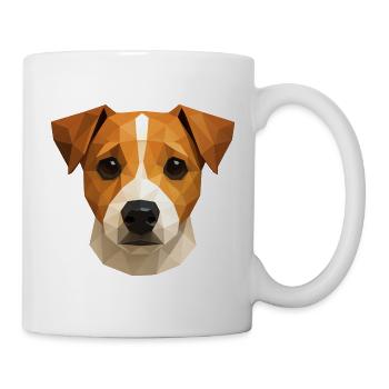 Mignon Jack Russell Terrier – Polygon Dog Design - Mug blanc - blanc - Droite