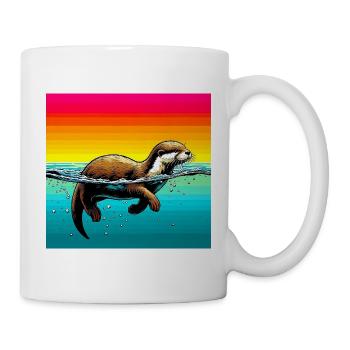 loutre - Mug blanc - blanc - Droite
