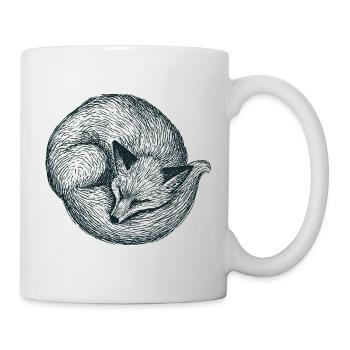 Eingerollter Fuchs - Tasse - Weiß - Rechts