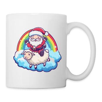 Schaf Weihnachtsmann Weihnachten - Tasse - Weiß - Rechts