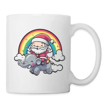 Mammut Weihnachtsmann Weihnachten - Tasse - Weiß - Rechts