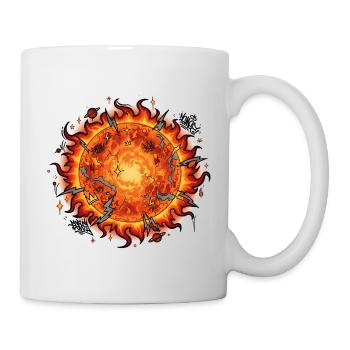 Explosion de boule de soleil enflammée - Mug blanc - blanc - Droite