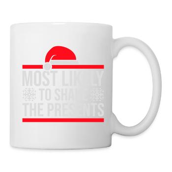 Le plus susceptible de secouer les cadeaux Noël Fun - Mug blanc - blanc - Droite