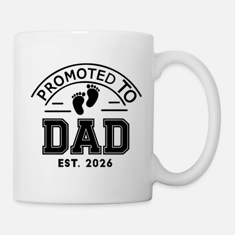 Dad EST 2026 Bold Outline - Mug - white