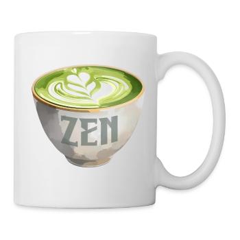 Zen Matcha Latte Aquarell - Tasse - Weiß - Rechts