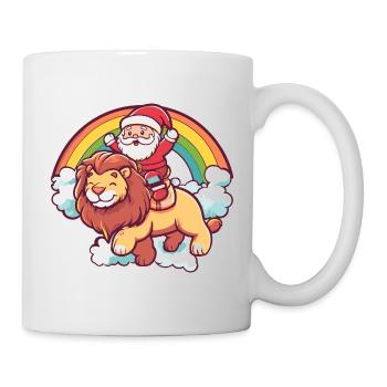 Lion Père Noël Noël - Mug blanc - blanc - Droite