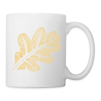 Blatt Eiche / Eichenblatt - Natur Design - Tasse - Weiß - Rechts