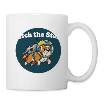 Aller chercher les étoiles Bulldog astronaute - Mug blanc - blanc - Droite