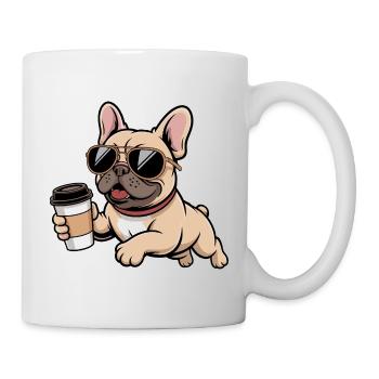 Sonnenbrillen Französische Bulldogge Kaffee - Tasse - Weiß - Rechts