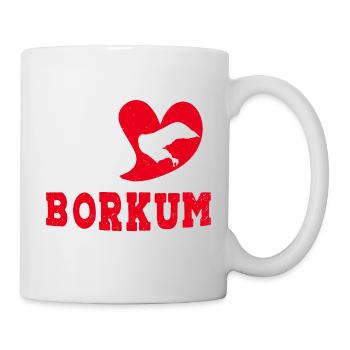 Borkumer Insel I LOVE BORKUM Lustiges - Tasse - Weiß - Rechts