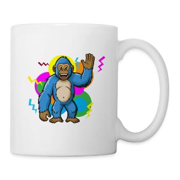 Bande dessinée motif gorille coloré - Mug blanc - blanc - Droite
