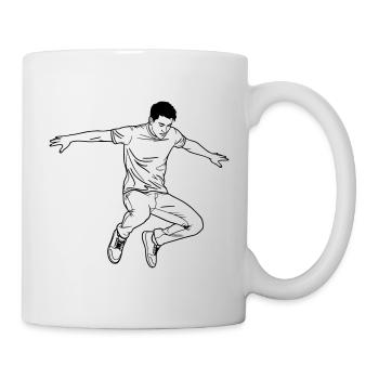 Art de ligne Dancing Man - Mug blanc - blanc - Droite