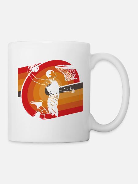 Basket-ball classique à l’ancienne design rétro - Mug blanc - blanc